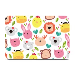 Cute Animals Cartoon Seamless Background Plate Mats by Jancukart