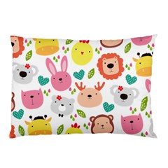 Cute Animals Cartoon Seamless Background Pillow Case