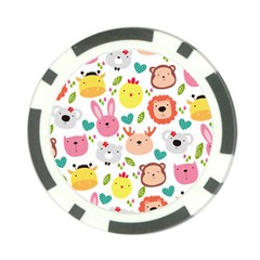 Cute Animals Cartoon Seamless Background Poker Chip Card Guard (10 Pack)