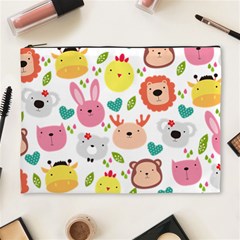 Cute Animals Cartoon Seamless Background Cosmetic Bag (xl)