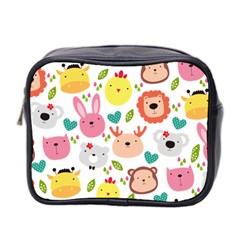 Cute Animals Cartoon Seamless Background Mini Toiletries Bag (two Sides)