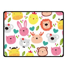 Cute Animals Cartoon Seamless Background One Side Fleece Blanket (small)