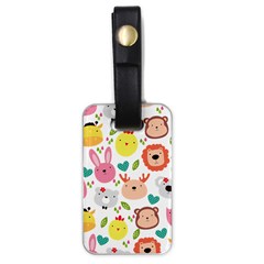 Cute Animals Cartoon Seamless Background Luggage Tag (one Side)