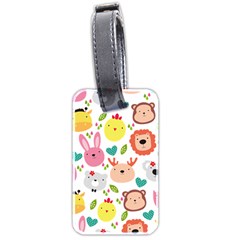 Cute Animals Cartoon Seamless Background Luggage Tag (two Sides) by Jancukart