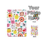 Cute Animals Cartoon Seamless Background Playing Cards 54 Designs (Mini) Front - Heart2