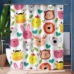 Cute Animals Cartoon Seamless Background Shower Curtain 60  X 72  (medium) 