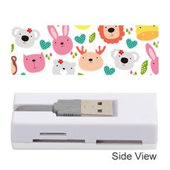 Cute Animals Cartoon Seamless Background Memory Card Reader (stick)