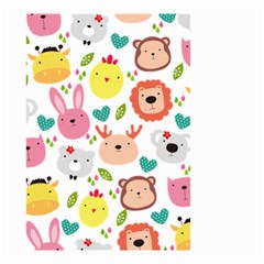 Cute Animals Cartoon Seamless Background Small Garden Flag (two Sides) by Jancukart