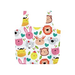 Cute Animals Cartoon Seamless Background Full Print Recycle Bag (s)