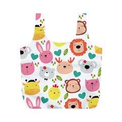 Cute Animals Cartoon Seamless Background Full Print Recycle Bag (m)