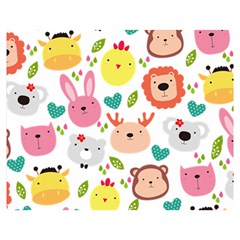 Cute Animals Cartoon Seamless Background Premium Plush Fleece Blanket (medium)