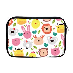 Cute Animals Cartoon Seamless Background Apple Macbook Pro 17  Zipper Case