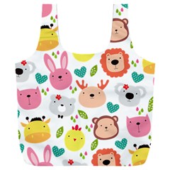 Cute Animals Cartoon Seamless Background Full Print Recycle Bag (xxxl)