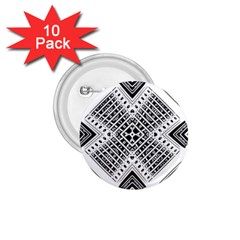 Black And White Modern Texture Seamless Print Fabric Pattern 1 75  Buttons (10 Pack)