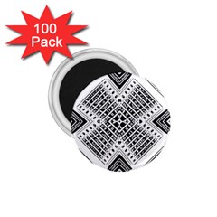 Black And White Modern Texture Seamless Print Fabric Pattern 1 75  Magnets (100 Pack) 