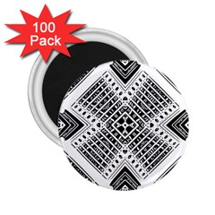 Black And White Modern Texture Seamless Print Fabric Pattern 2 25  Magnets (100 Pack) 