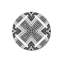 Black And White Modern Texture Seamless Print Fabric Pattern Magnet 3  (round) by Jancukart