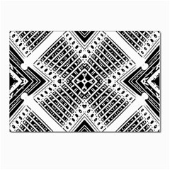 Black And White Modern Texture Seamless Print Fabric Pattern Postcard 4 x 6  (pkg Of 10) by Jancukart