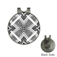 Black And White Modern Texture Seamless Print Fabric Pattern Hat Clips With Golf Markers