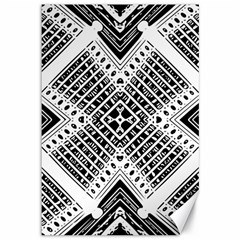 Black And White Modern Texture Seamless Print Fabric Pattern Canvas 12  X 18 