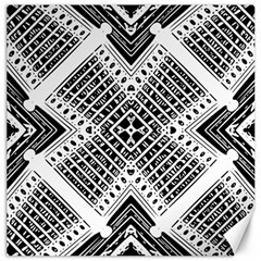 Black And White Modern Texture Seamless Print Fabric Pattern Canvas 16  X 16 