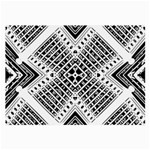 Black And White Modern Texture Seamless Print Fabric Pattern Large Glasses Cloth (2 Sides) Front