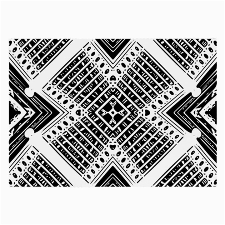 Black And White Modern Texture Seamless Print Fabric Pattern Large Glasses Cloth (2 Sides)