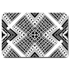 Black And White Modern Texture Seamless Print Fabric Pattern Large Doormat by Jancukart