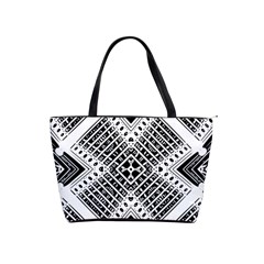 Black And White Modern Texture Seamless Print Fabric Pattern Classic Shoulder Handbag