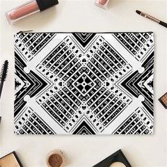 Black And White Modern Texture Seamless Print Fabric Pattern Cosmetic Bag (xl)