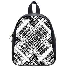 Black And White Modern Texture Seamless Print Fabric Pattern School Bag (small)