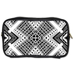 Black And White Modern Texture Seamless Print Fabric Pattern Toiletries Bag (one Side)