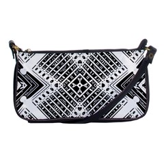 Black And White Modern Texture Seamless Print Fabric Pattern Shoulder Clutch Bag