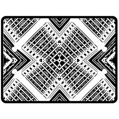 Black And White Modern Texture Seamless Print Fabric Pattern One Side Fleece Blanket (large) by Jancukart