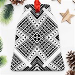 Black And White Modern Texture Seamless Print Fabric Pattern Bell Ornament (Two Sides) Back