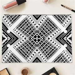 Black And White Modern Texture Seamless Print Fabric Pattern Cosmetic Bag (xxl)