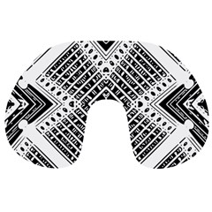 Black And White Modern Texture Seamless Print Fabric Pattern Travel Neck Pillow