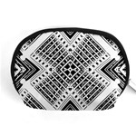 Black And White Modern Texture Seamless Print Fabric Pattern Accessory Pouch (Medium) Front