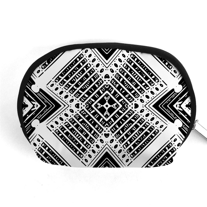 Black And White Modern Texture Seamless Print Fabric Pattern Accessory Pouch (Medium)