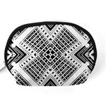 Black And White Modern Texture Seamless Print Fabric Pattern Accessory Pouch (Medium) Back