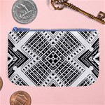 Black And White Modern Texture Seamless Print Fabric Pattern Large Coin Purse Front