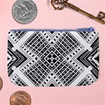 Black And White Modern Texture Seamless Print Fabric Pattern Large Coin Purse Back