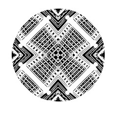 Black And White Modern Texture Seamless Print Fabric Pattern Mini Round Pill Box by Jancukart