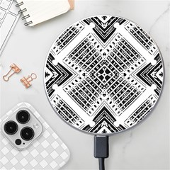 Black And White Modern Texture Seamless Print Fabric Pattern Wireless Fast Charger(white) by Jancukart