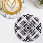 Black And White Modern Texture Seamless Print Fabric Pattern UV Print Round Tile Coaster Front