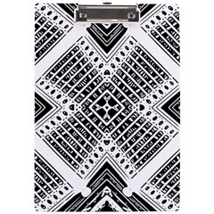 Black And White Modern Texture Seamless Print Fabric Pattern A4 Acrylic Clipboard by Jancukart