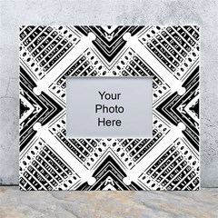 Black And White Modern Texture Seamless Print Fabric Pattern White Wall Photo Frame 5  X 7  by Jancukart