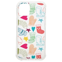 Cute Doodle Christmas Gloves And Stockings Seamless Pattern Iphone 12 Mini Tpu Uv Print Case	