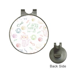 Cats And Food Doodle Seamless Pattern Hat Clips With Golf Markers