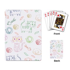 Cats And Food Doodle Seamless Pattern Playing Cards Single Design (rectangle)